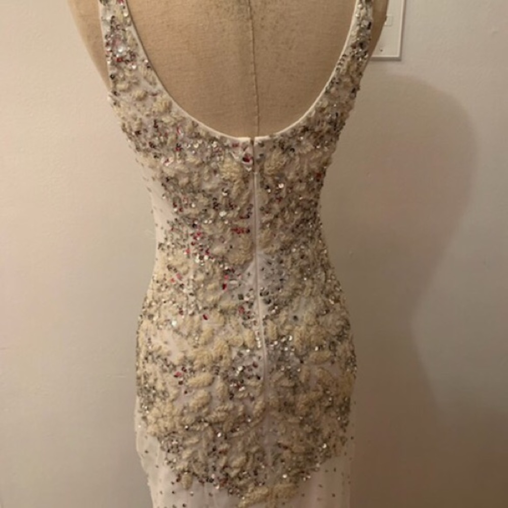 white & silver sequenced  dress